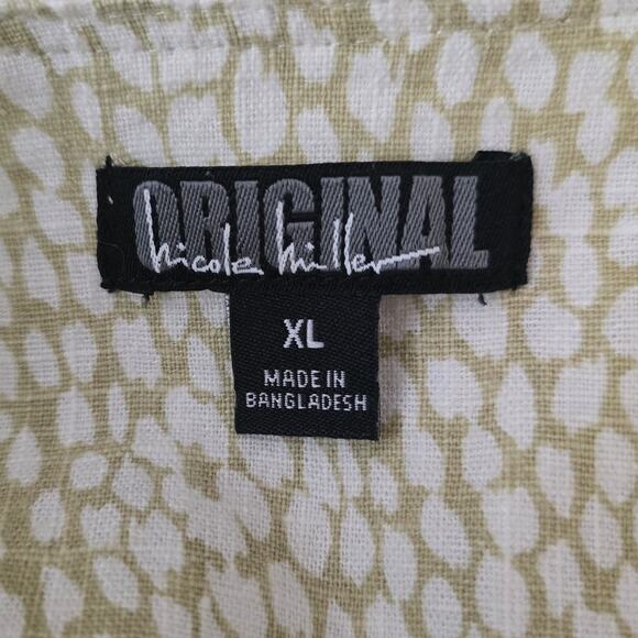 Nicole Miller Original Tan Cream Linen Blend Women's Shift Dress XL - Picture 4 of 5